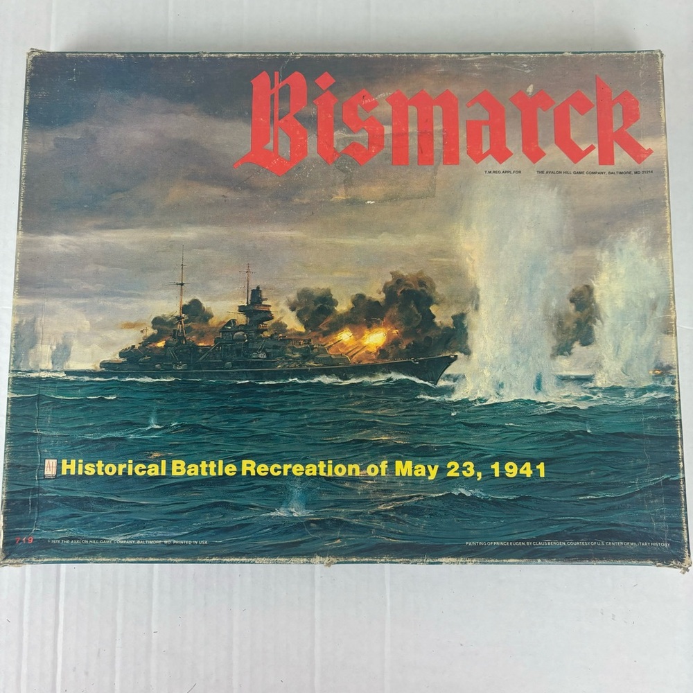 RARE-Vintage Bismarck Historical Battle Recreation 1941 /strategic board…